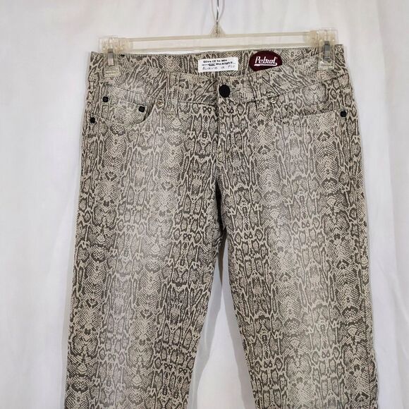 Petrol Jeans Snake Print Sz 27 Womens 2 Stretch Gray Rhinestones Bling Denim - Picture 4 of 14